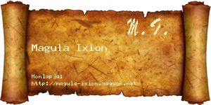 Magula Ixion névjegykártya